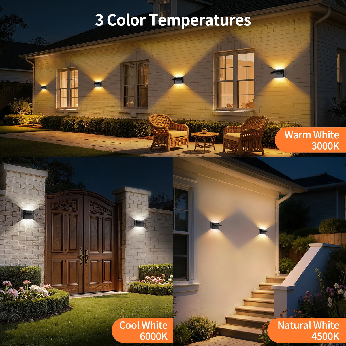 Intelamp Solar Wall Lights Featuring Dual Directional Lighting For Outdoors