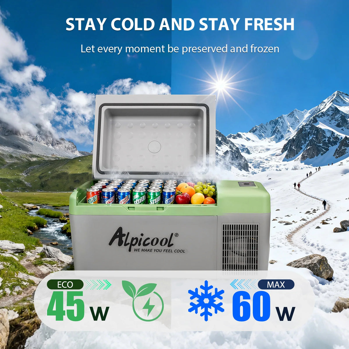 Alpicool Portable Car Refrigerator Freezer for Camping and Travel
