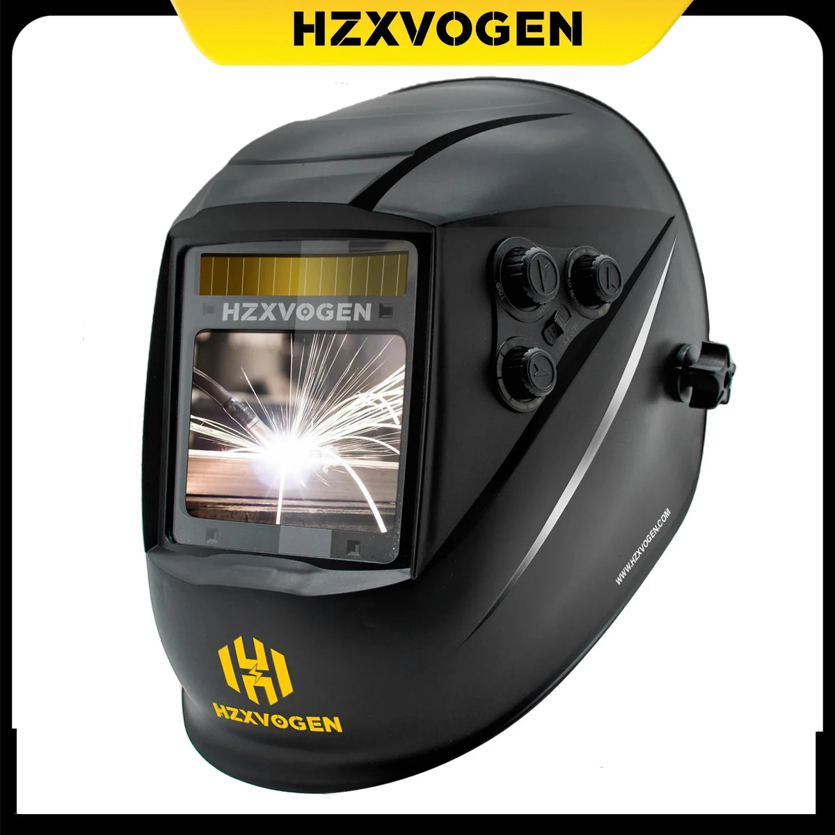 HXZVOGEN Auto Darkening Welding Helmet Solar Powered True Color Lens