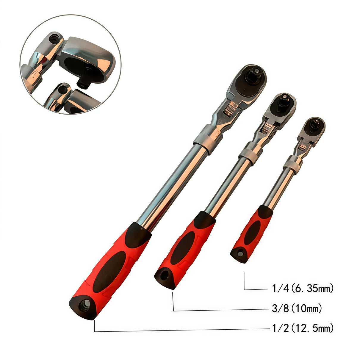 Chrome Vanadium Steel Ratchet Wrench Set With Quick Release