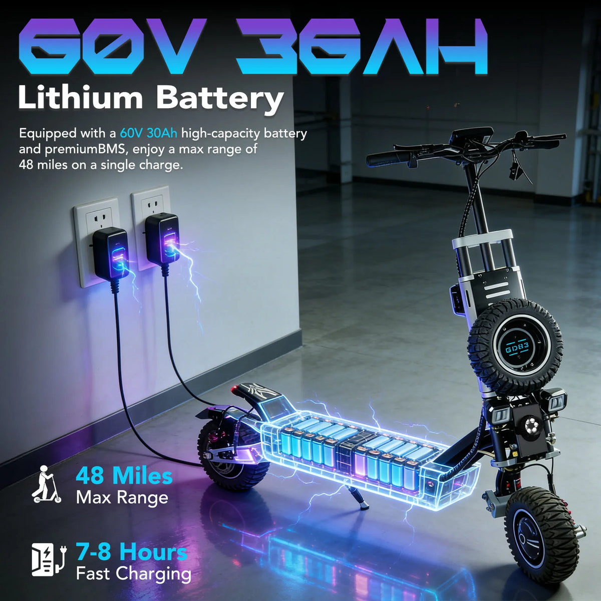 OBARTER GD83 Powerful Dual Motor Off Road Electric Scooter