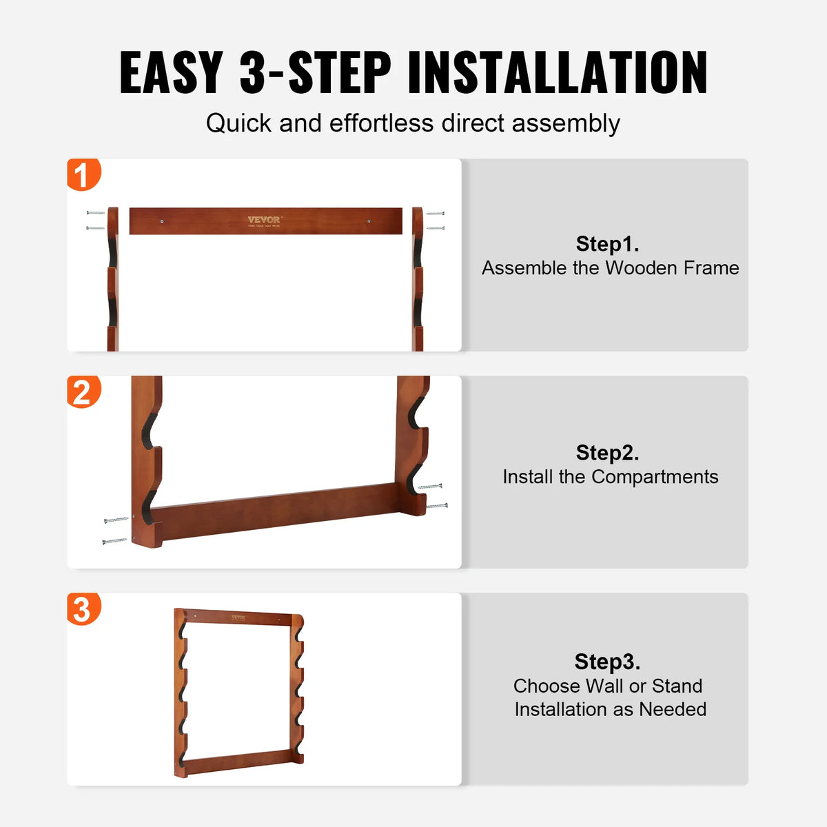 SucceBuy Wall Mounted Wooden Rifle And Shotgun Display Rack