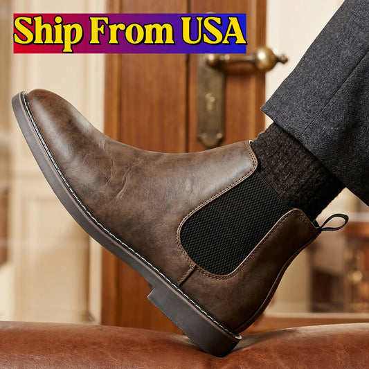 Hecrafted Men Comfortable Casual Chelsea Boots For Daily Wear