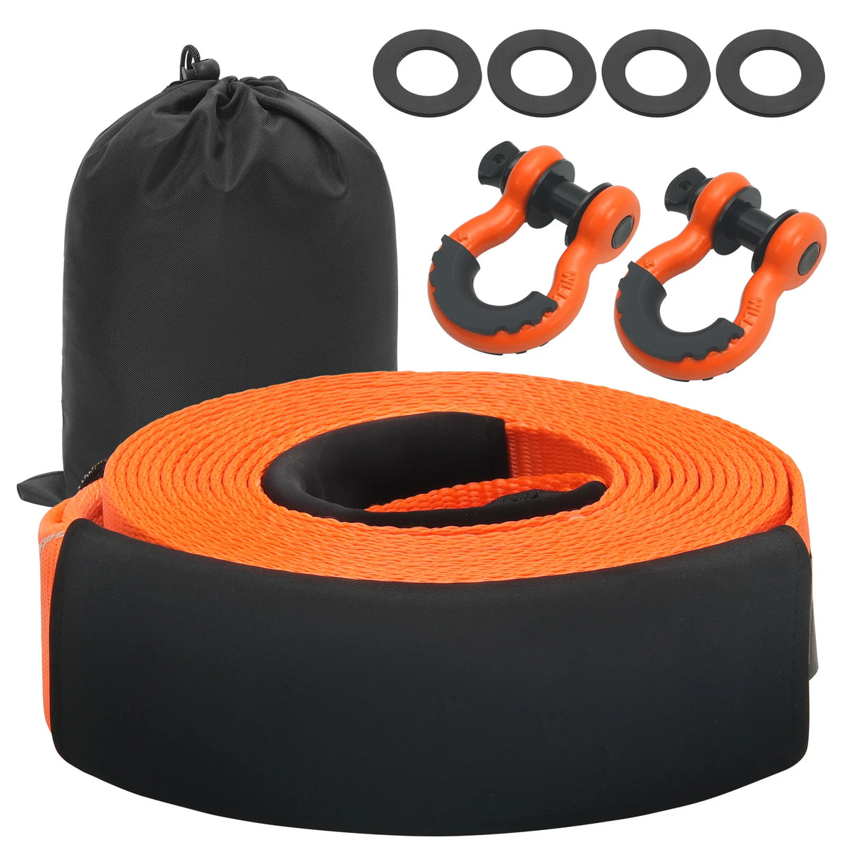 SucceBuy Heavy Duty Polyester Vehicle Recovery Tow Strap Kit