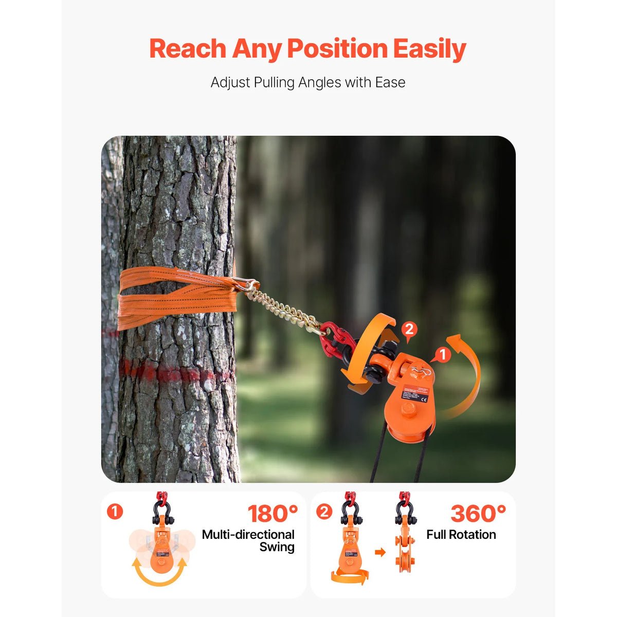 SucceBuy Heavy Duty Snatch Block With G80 Chain For Towing