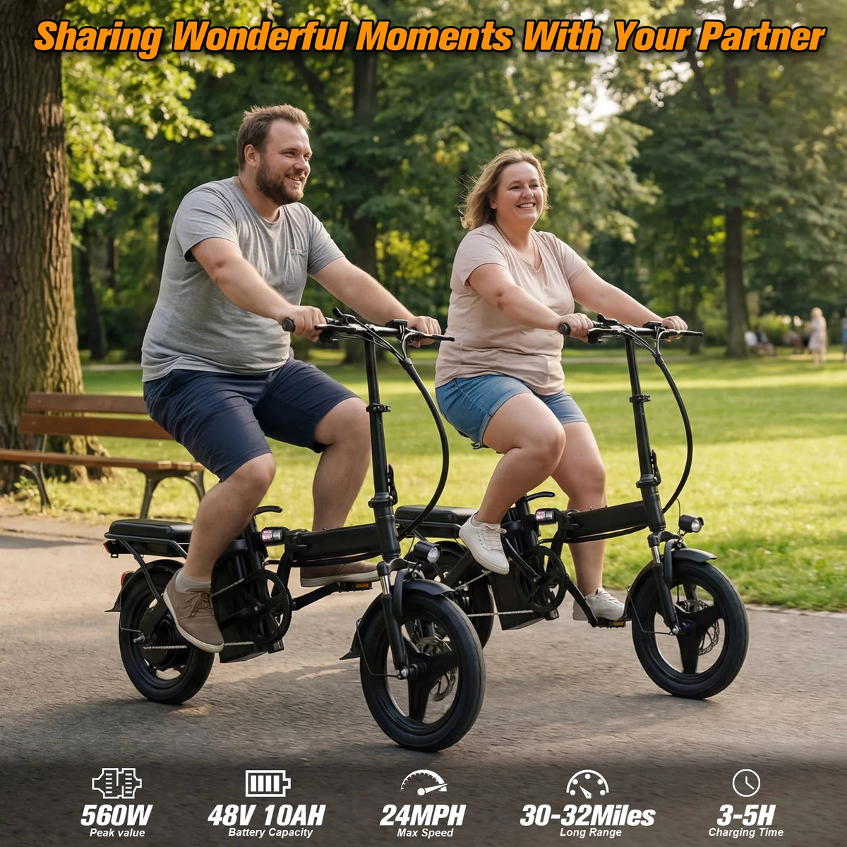 FURIDER 560W Folding Electric Bike With Removable Battery