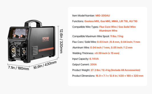 SucceBuy 5-in-1 Multi-Process MIG Welder With LCD Display