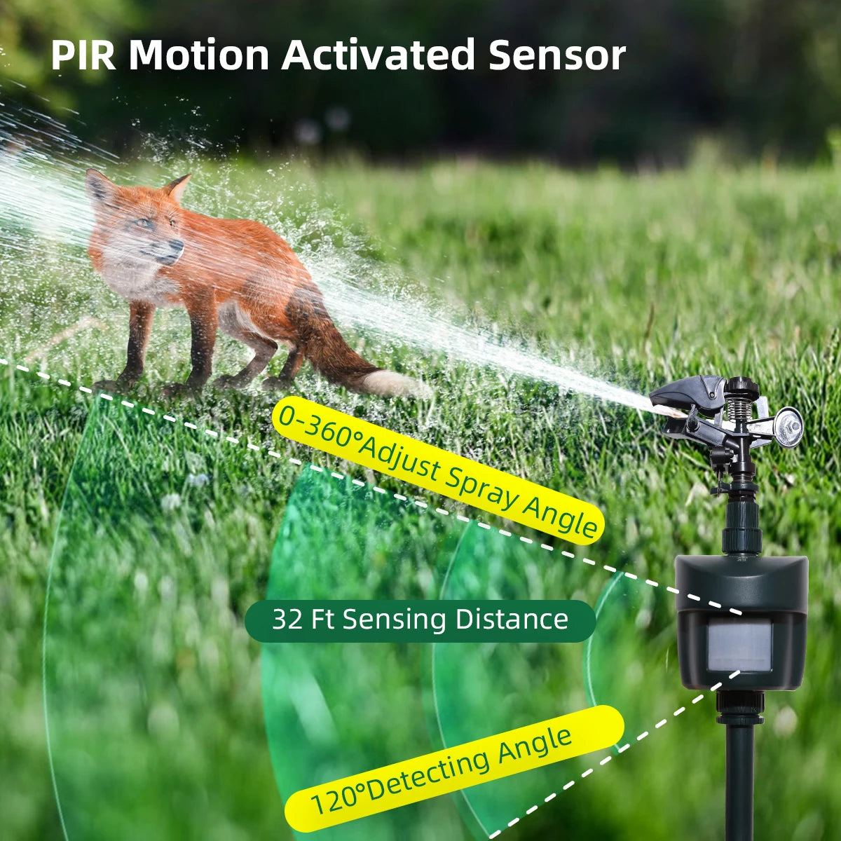 Motion Activated Garden Sprinkler With Day And Night Detection