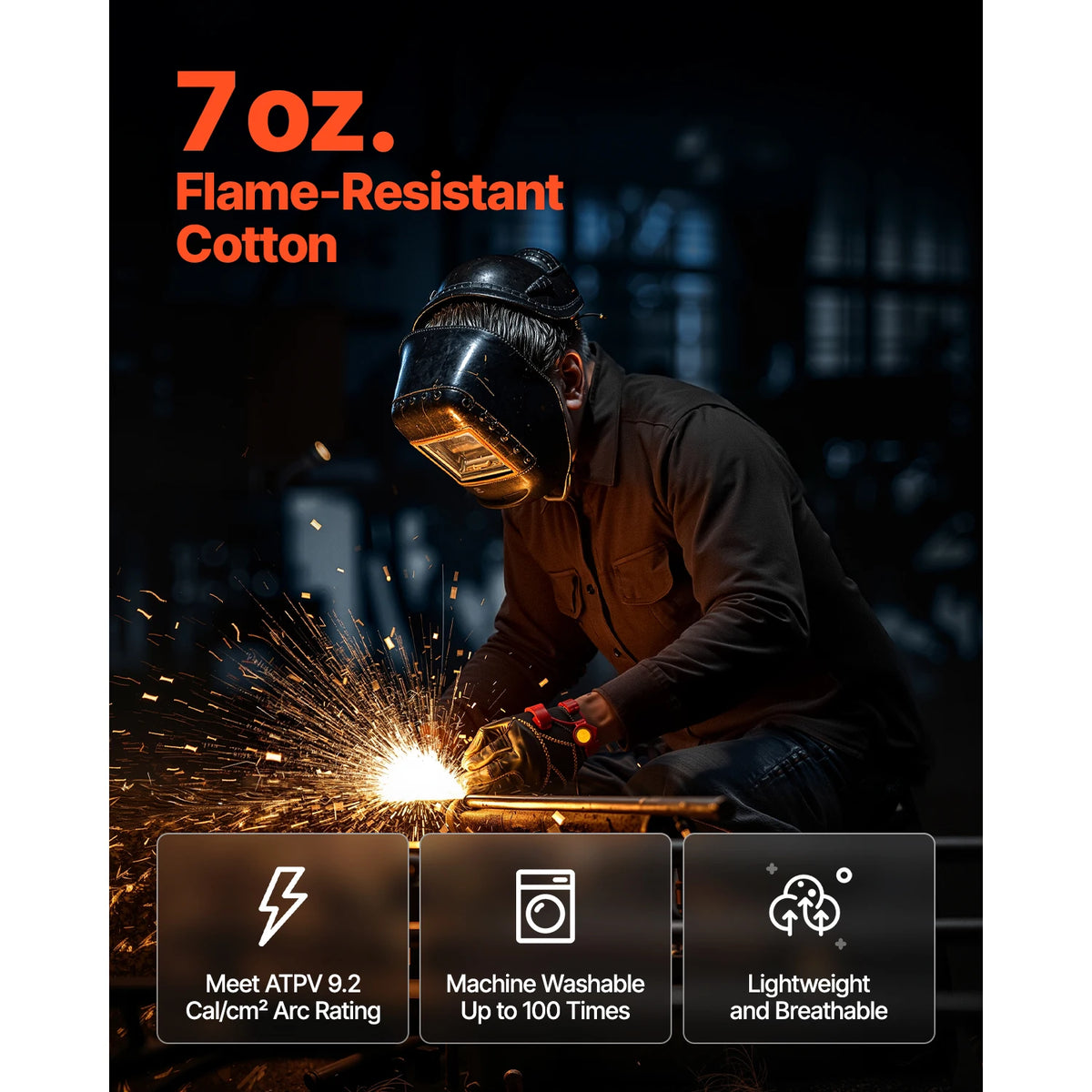 SucceBuy Flame Resistant Cotton Welding Jacket With Heat Protection