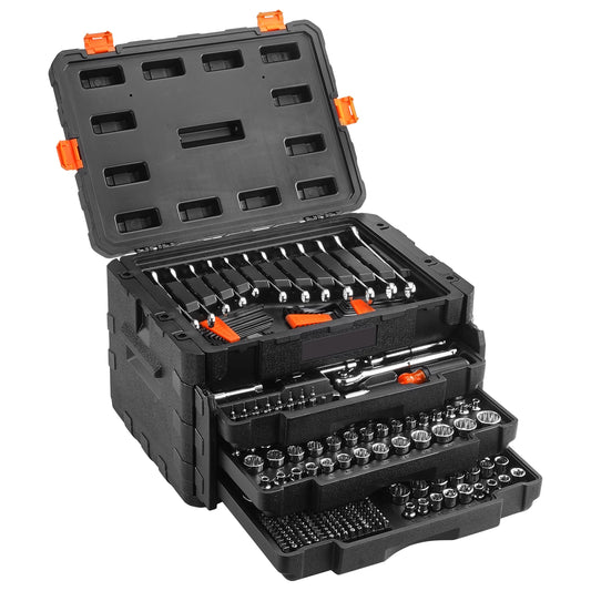 SucceBuy Mechanical Socket Set Sae Metric Crv Steel Tool Kit