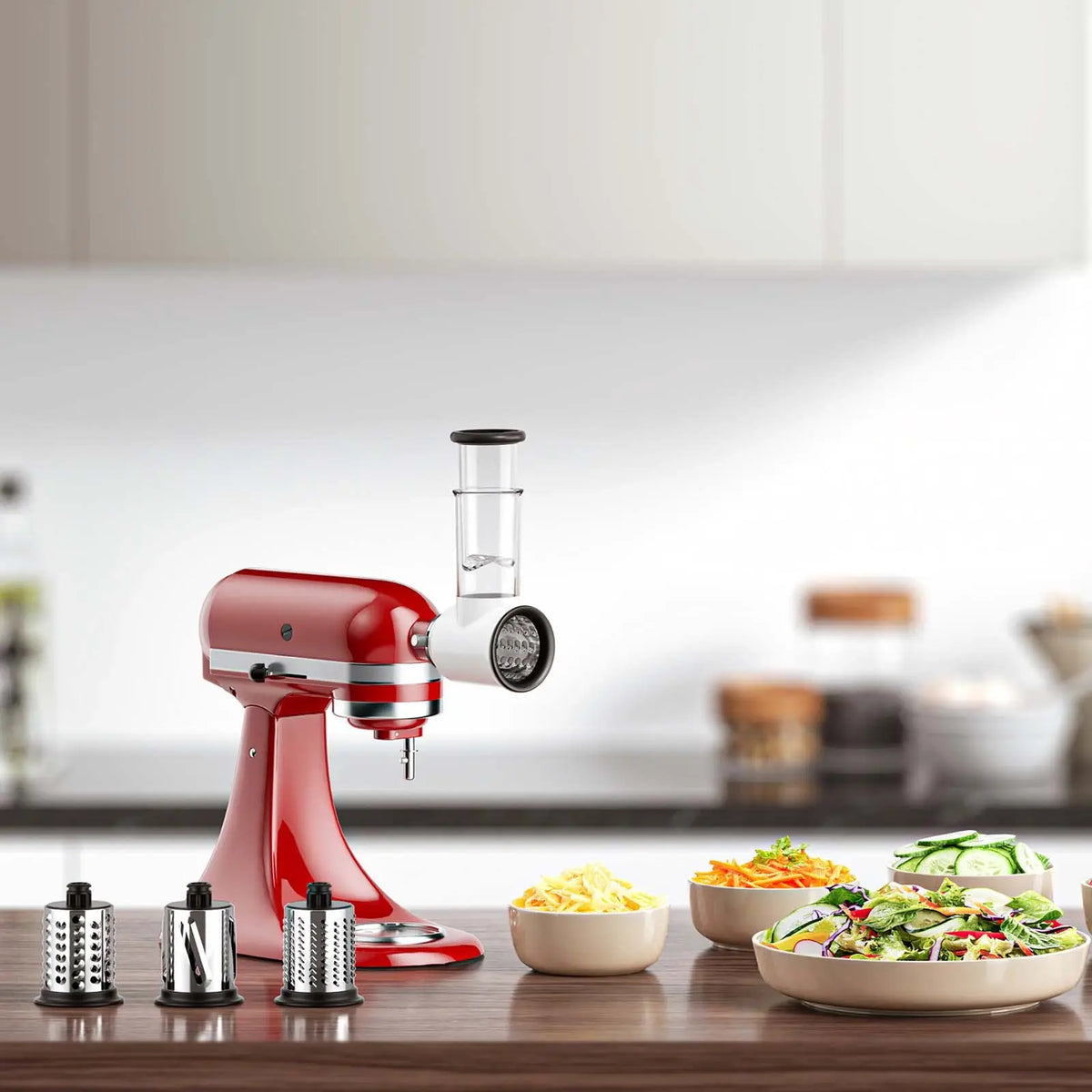 Meat Grinder and Slicer Shredder Attachments for KitchenAid Stand Mixer 2 Piece Set with Sausage Stuffer Tubes