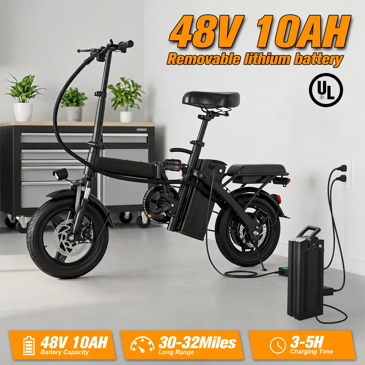 FURIDER 560W Folding Electric Bike With Removable Battery
