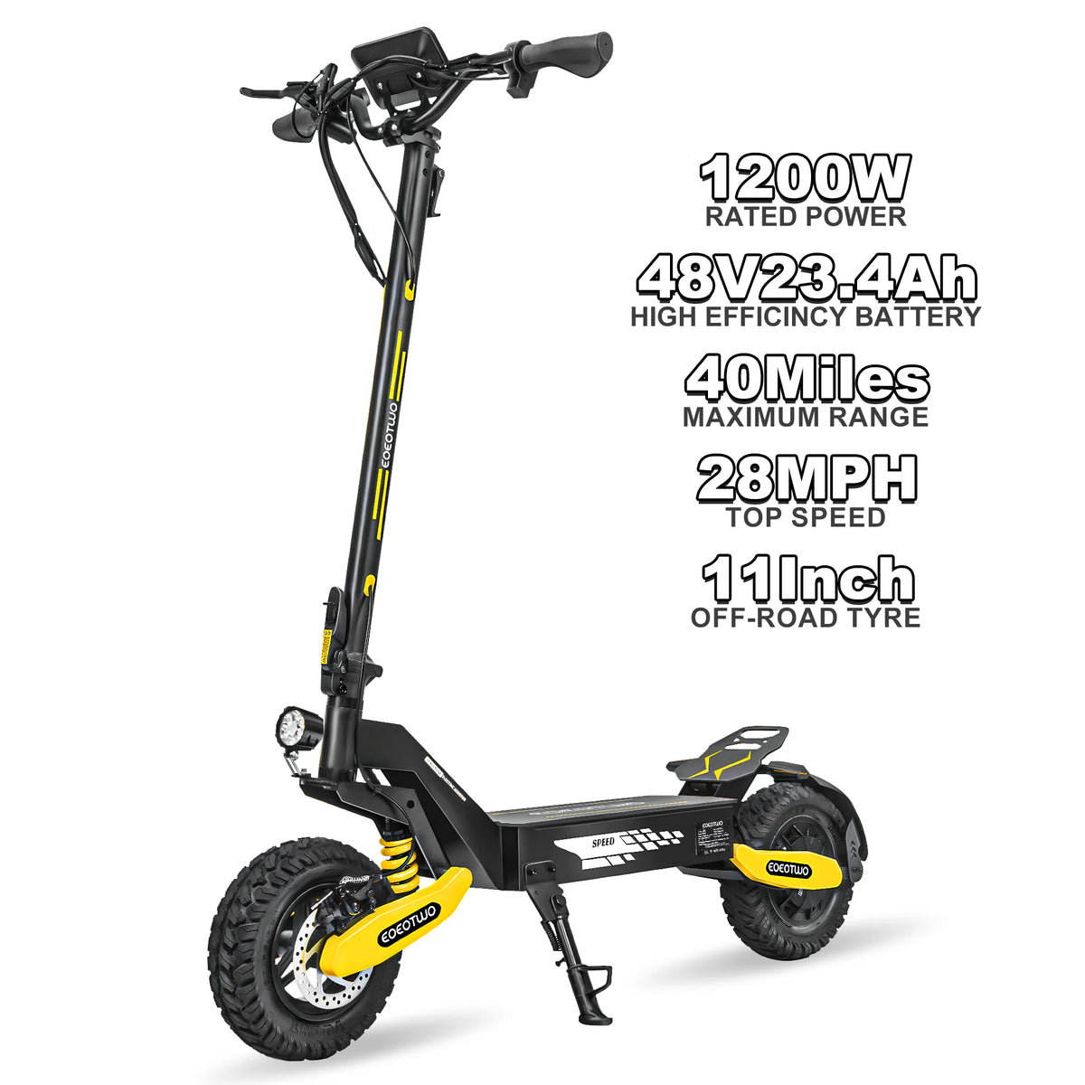 EOEOTWO 1200W Off Road Electric Scooter With Long Range