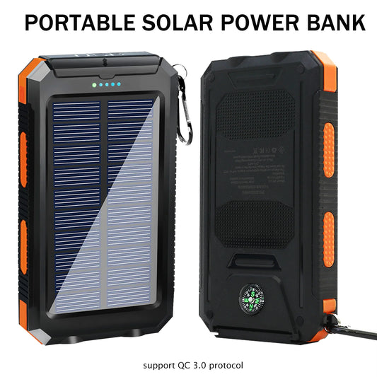 Portable Waterproof Solar Power Bank With Dual USB Ports