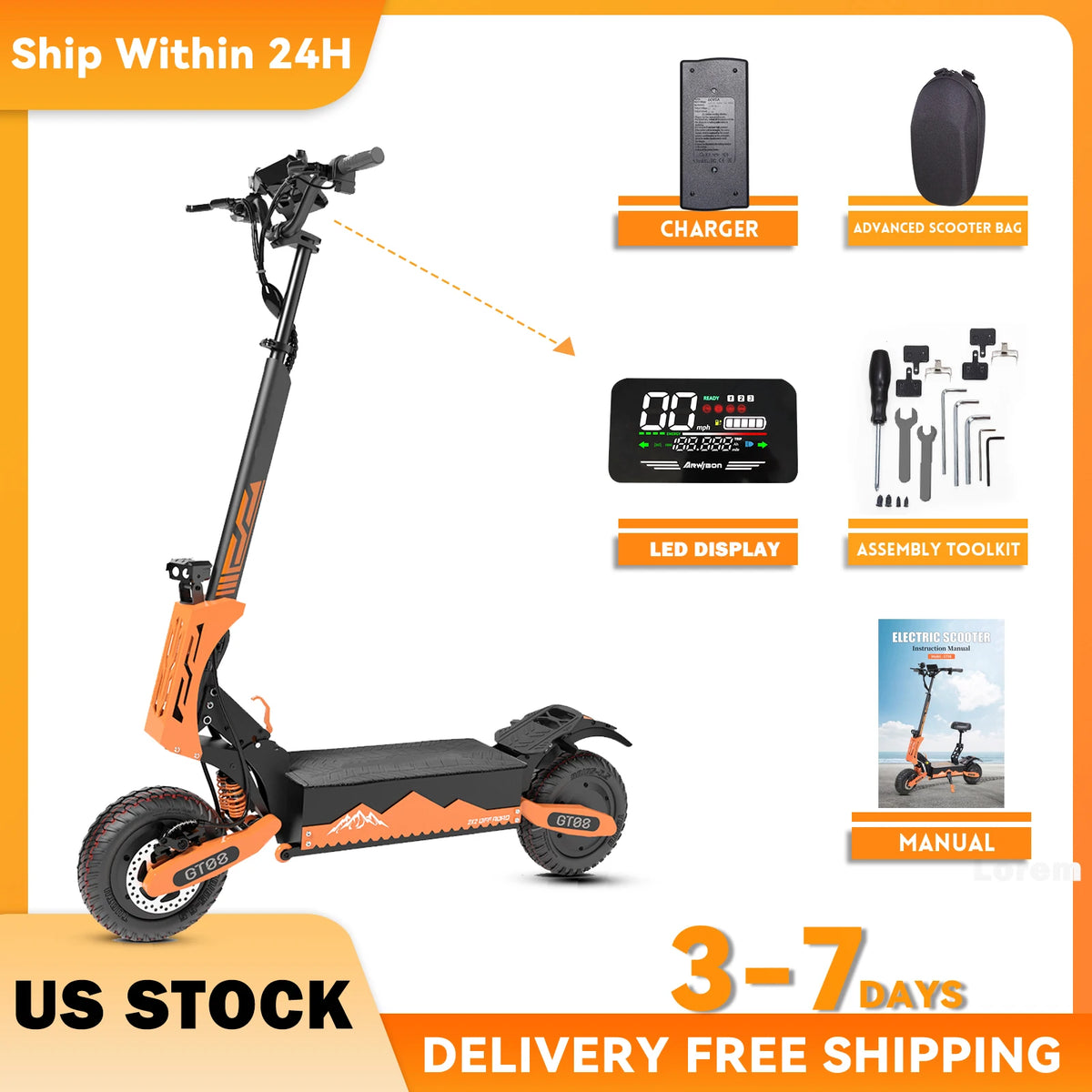Arwibon 5600W Powerful Folding Electric Scooter Commuter