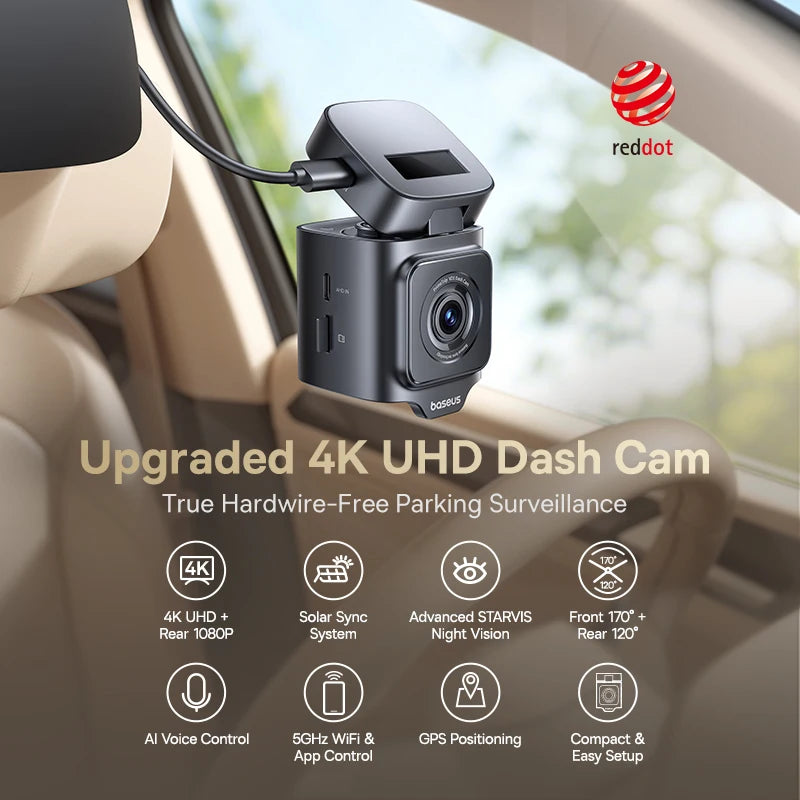 Baseus 4K Dash Cam With Sony STARVIS Night Vision GPS