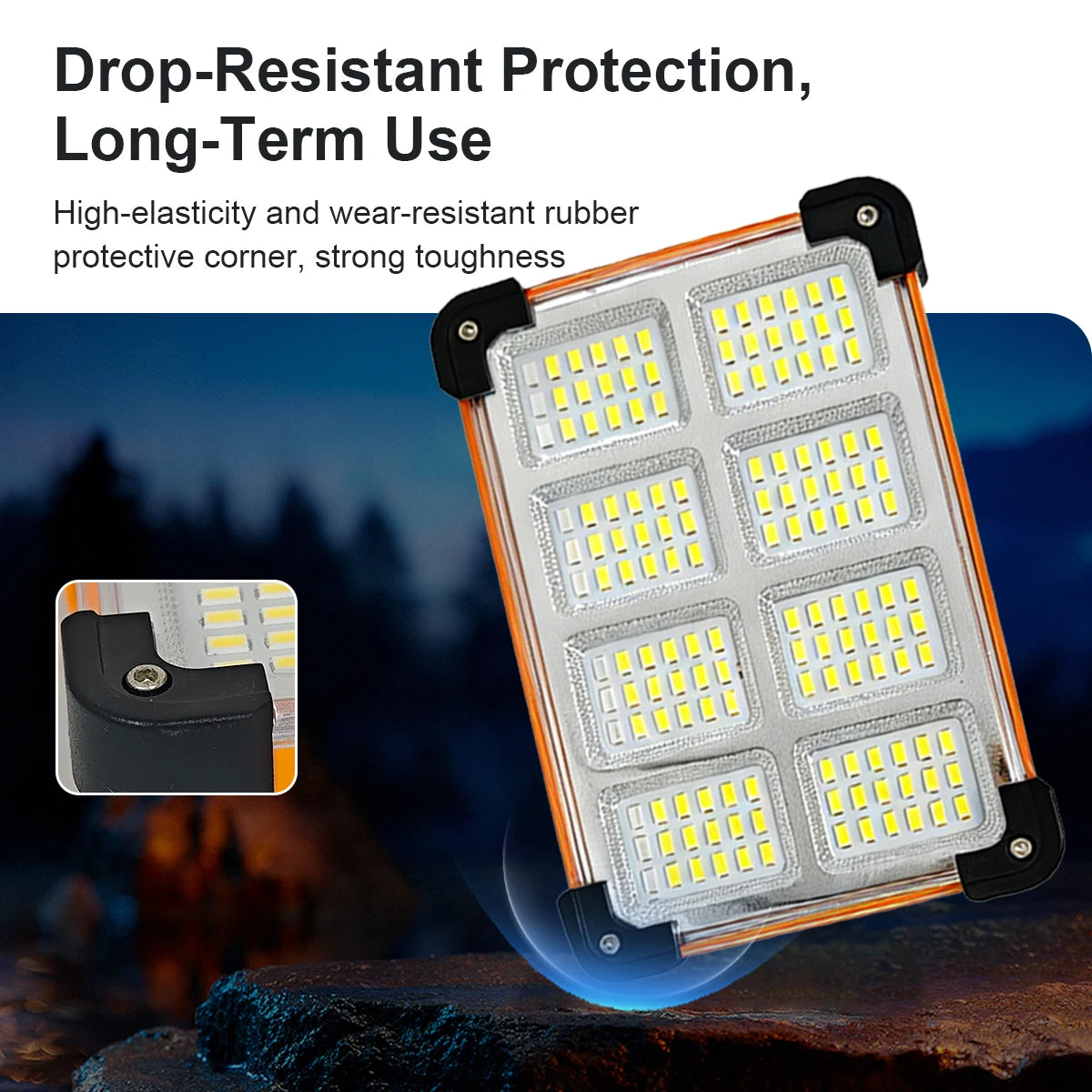 Morglad Rechargeable Solar LED Work Light For Camping Emergencies