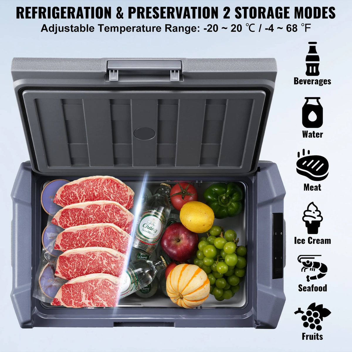 SucceBuy Portable Car Refrigerator Compressor Cooler Dual Zone