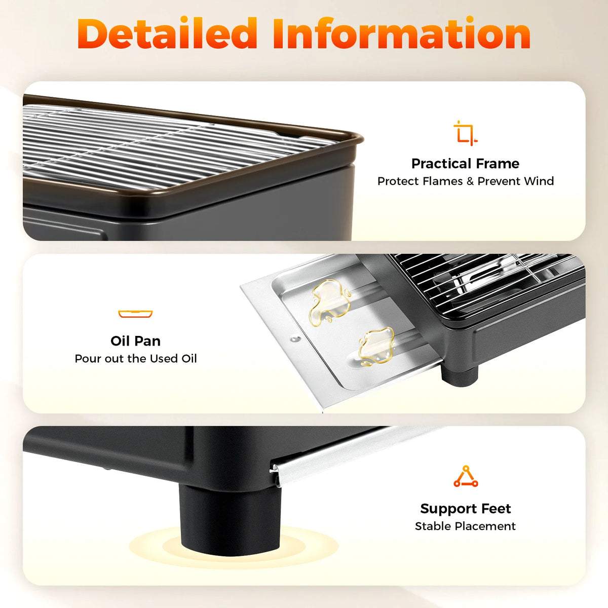 Portable Butane Camping Grill With Adjustable Flame And Baking Sheet