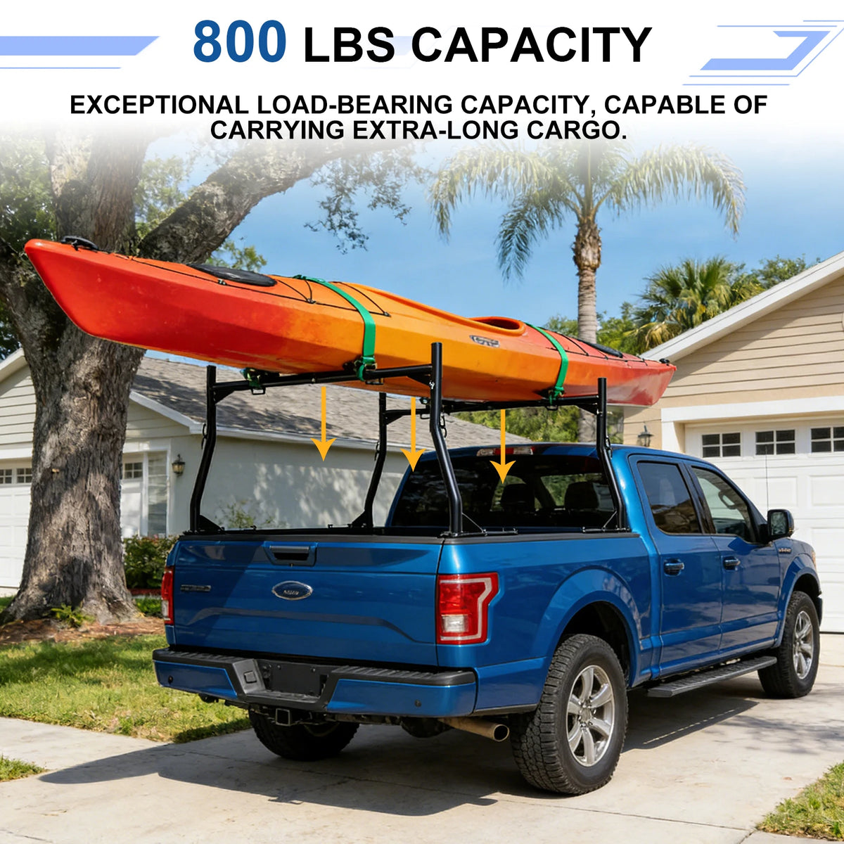 Heavy Duty Extendable Truck Ladder Rack With No Drill Installation