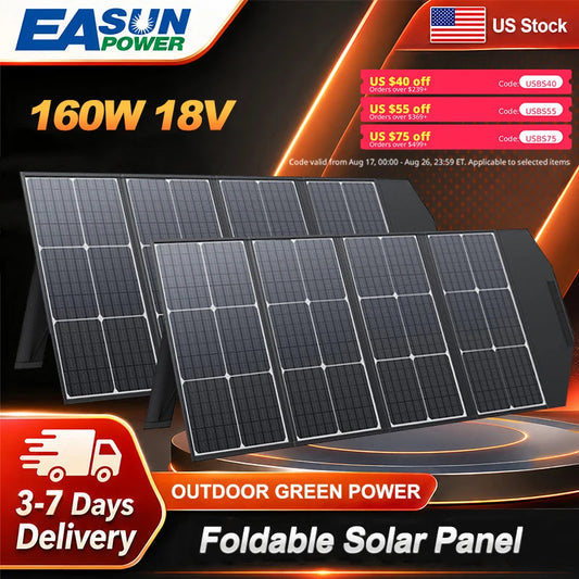 Easun Power 160W Foldable Solar Panel With Usb Charger