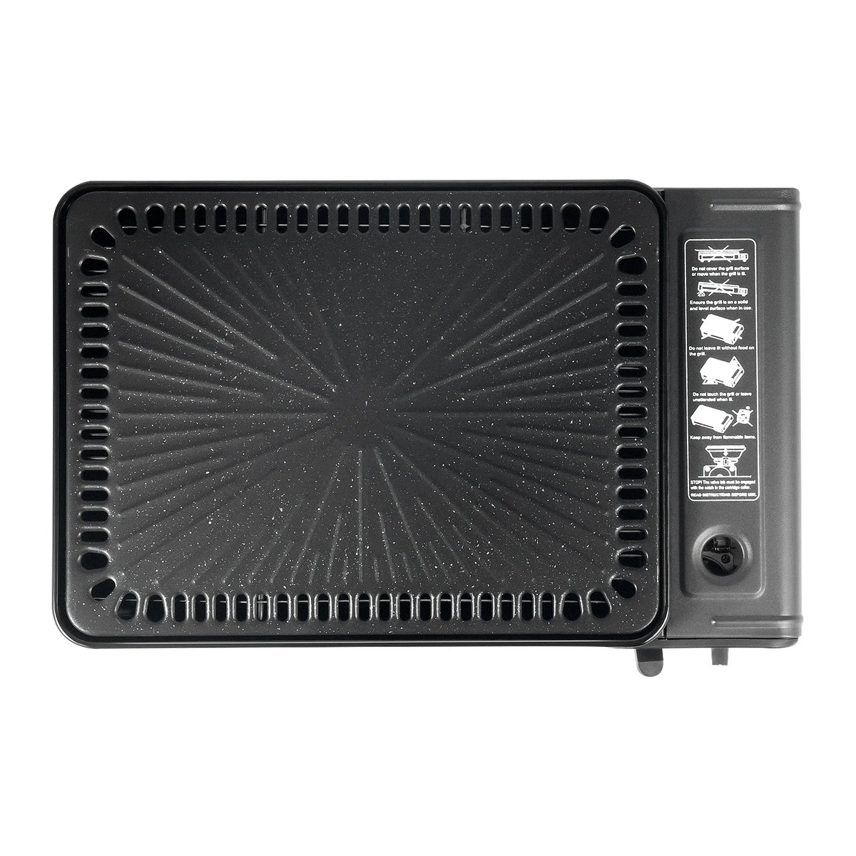 Portable Butane Camping Grill With Adjustable Flame And Baking Sheet