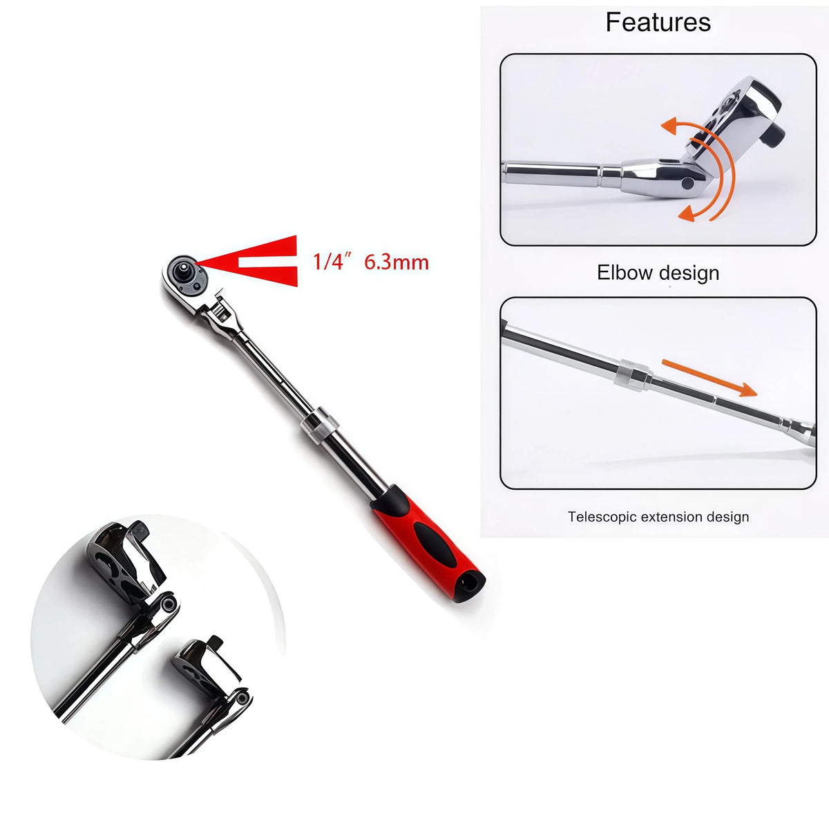 Chrome Vanadium Steel Ratchet Wrench Set With Quick Release