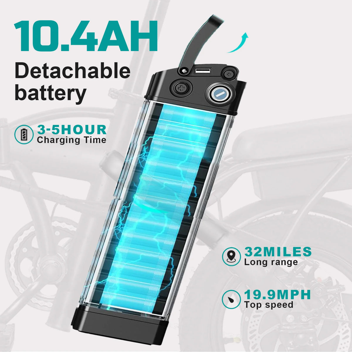 FURIDER Folding Electric Bike With 560W Motor And Removable Battery