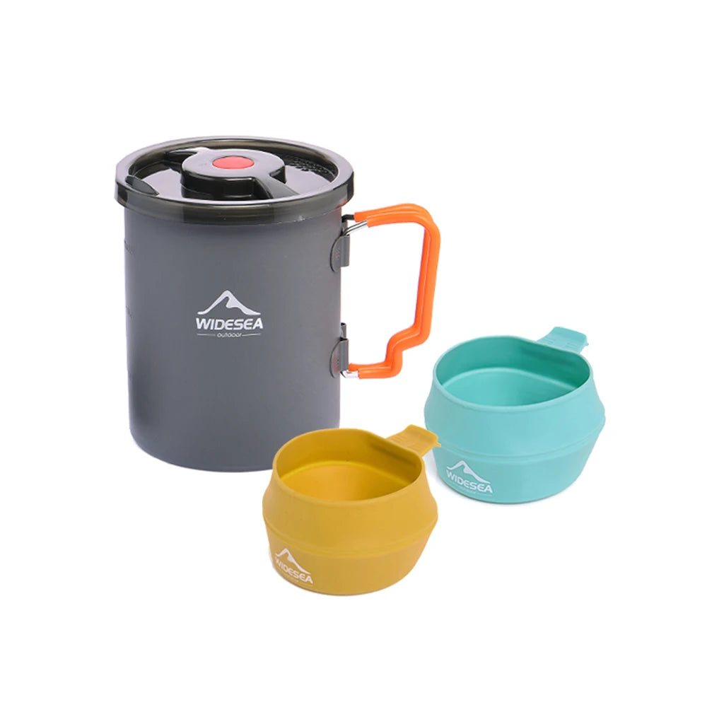 Widesea Camping Coffee Pot Set With French Press And Bowls