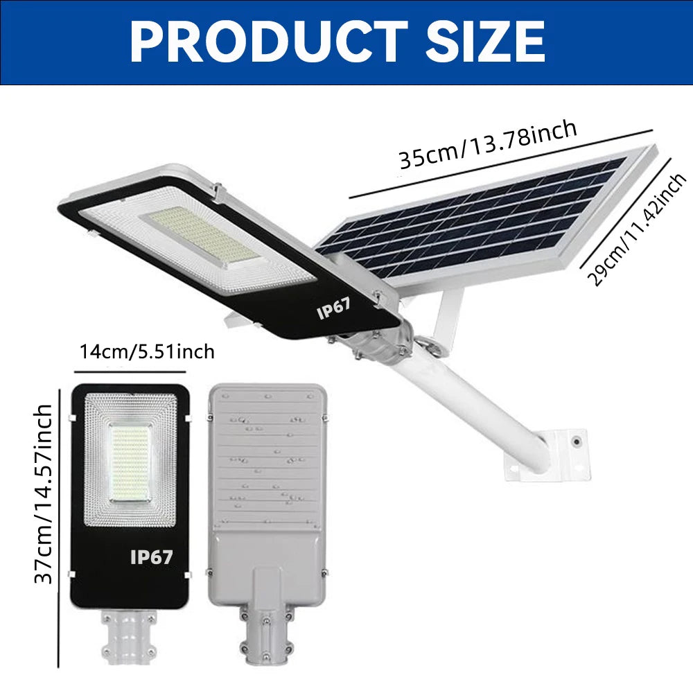 8000Mah Solar Street Light With Dusk To Dawn Outdoor Sensor