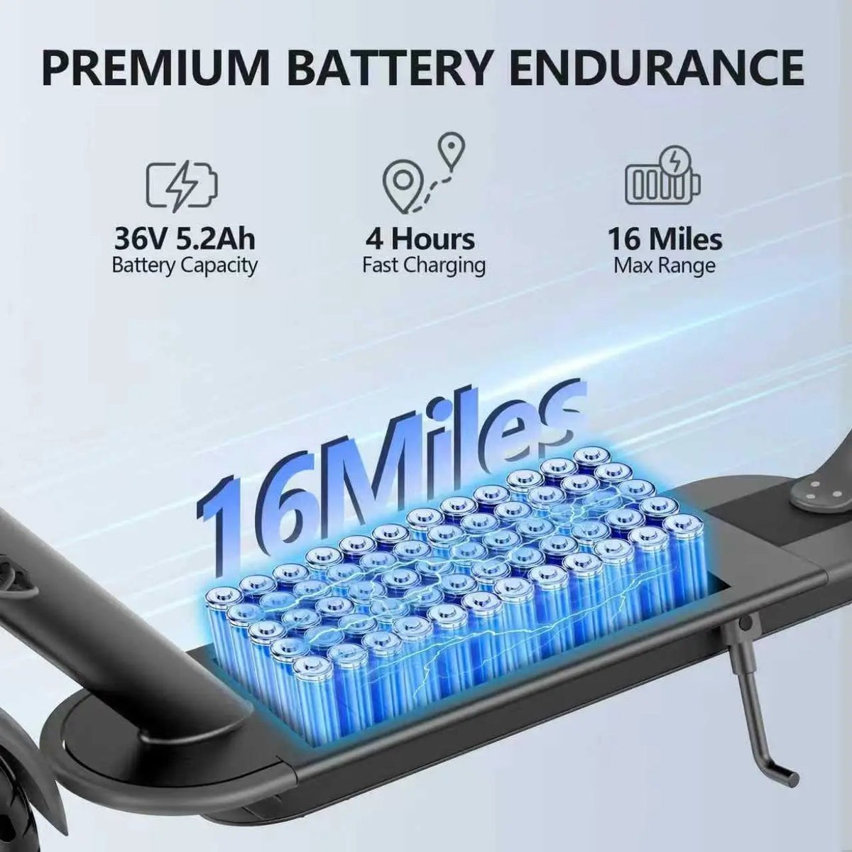 LADPED 350W Electric Scooter 19mph Folding Design 16 Mile Range