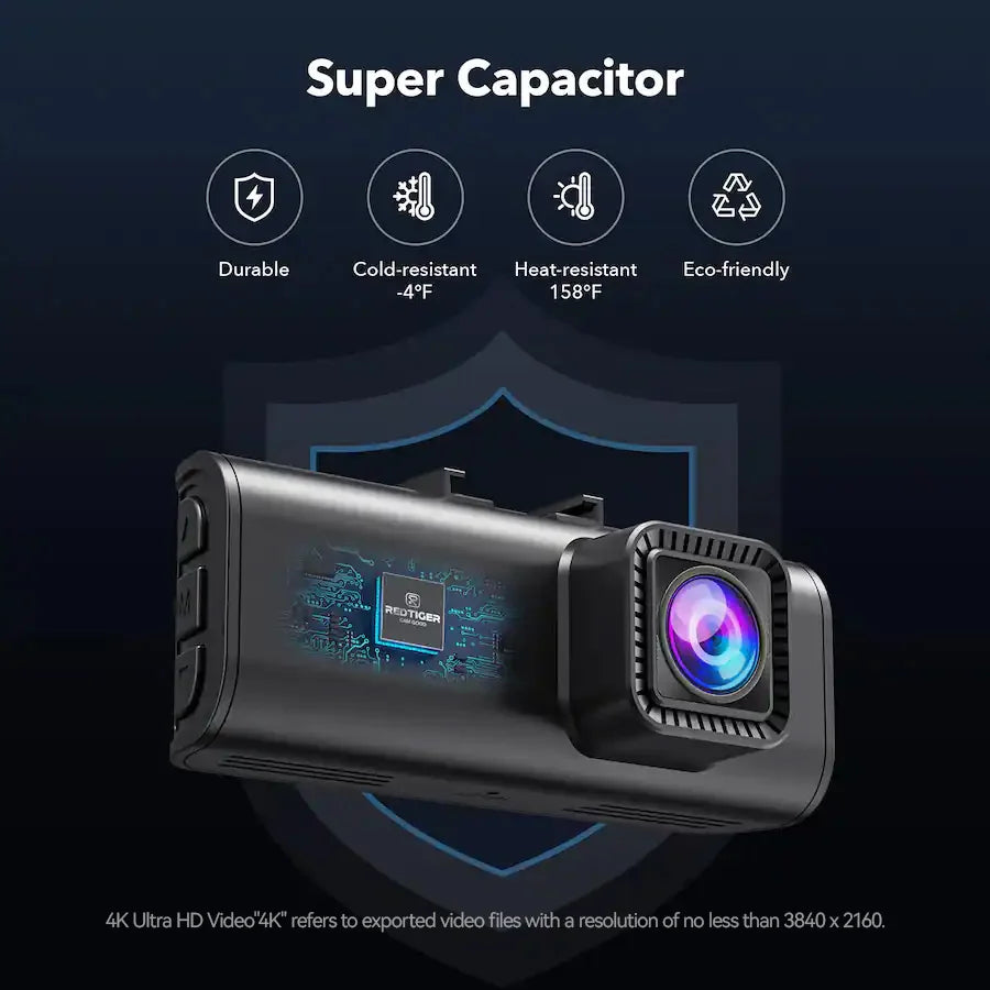 REDTIGER F7NP EX 4K Dual Channel Dash Camera With GPS