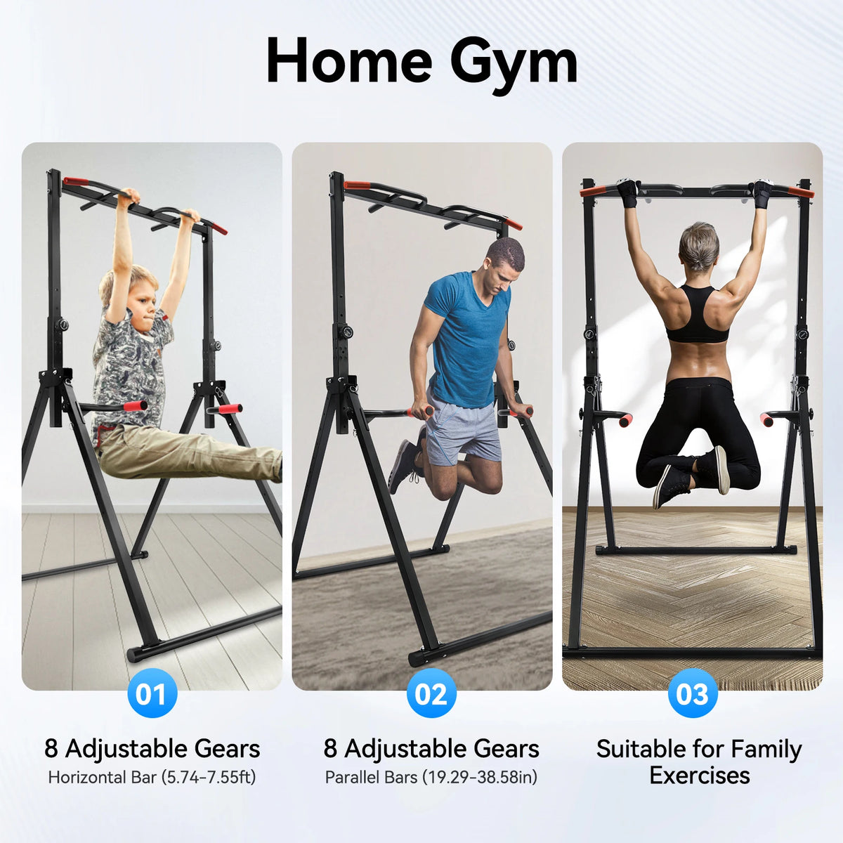 Adjustable Foldable Home Gym Pull Up Bar For Strength Training
