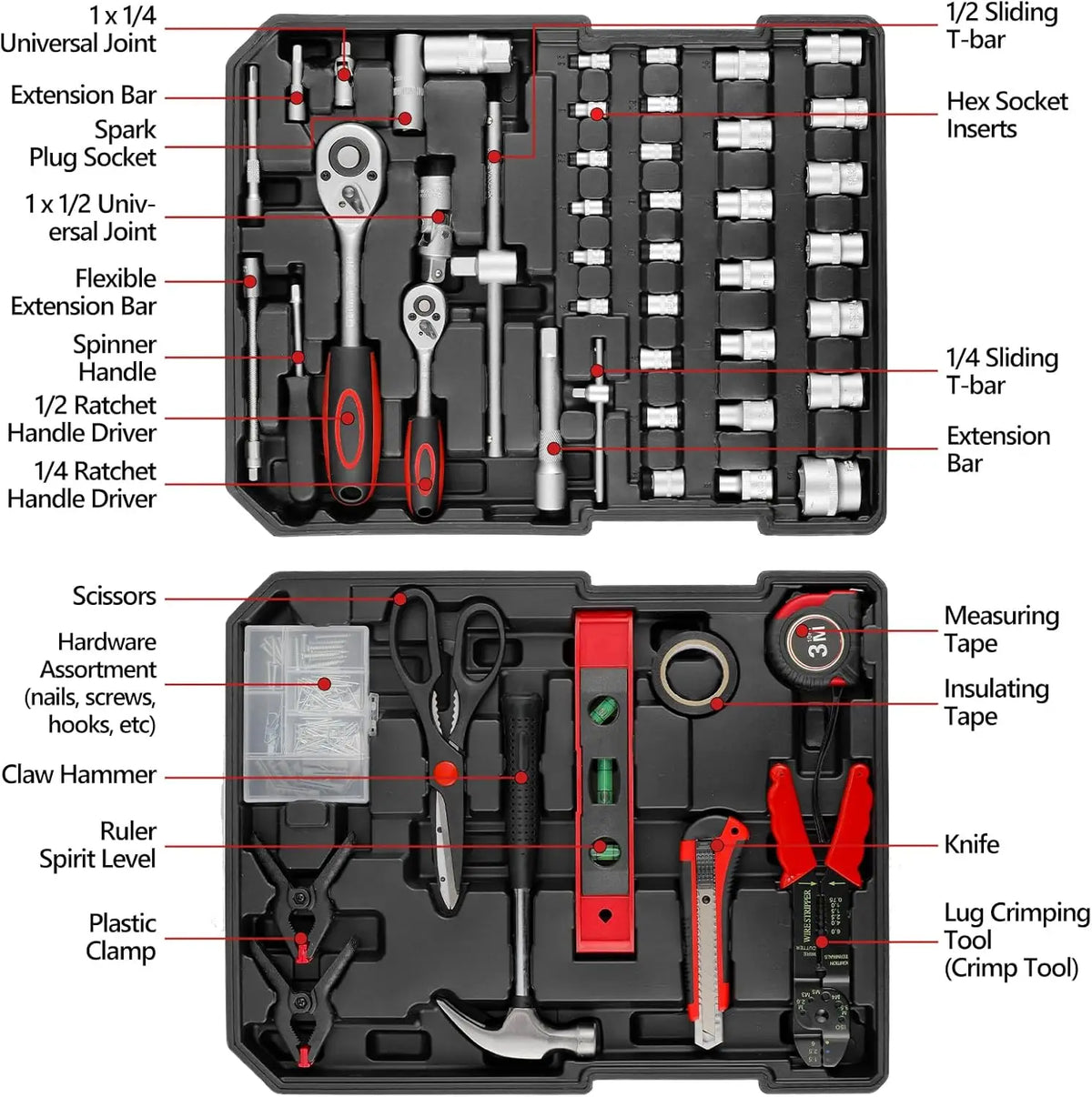 Professional 799 Piece Home Repair Tool Kit With Rolling Cart