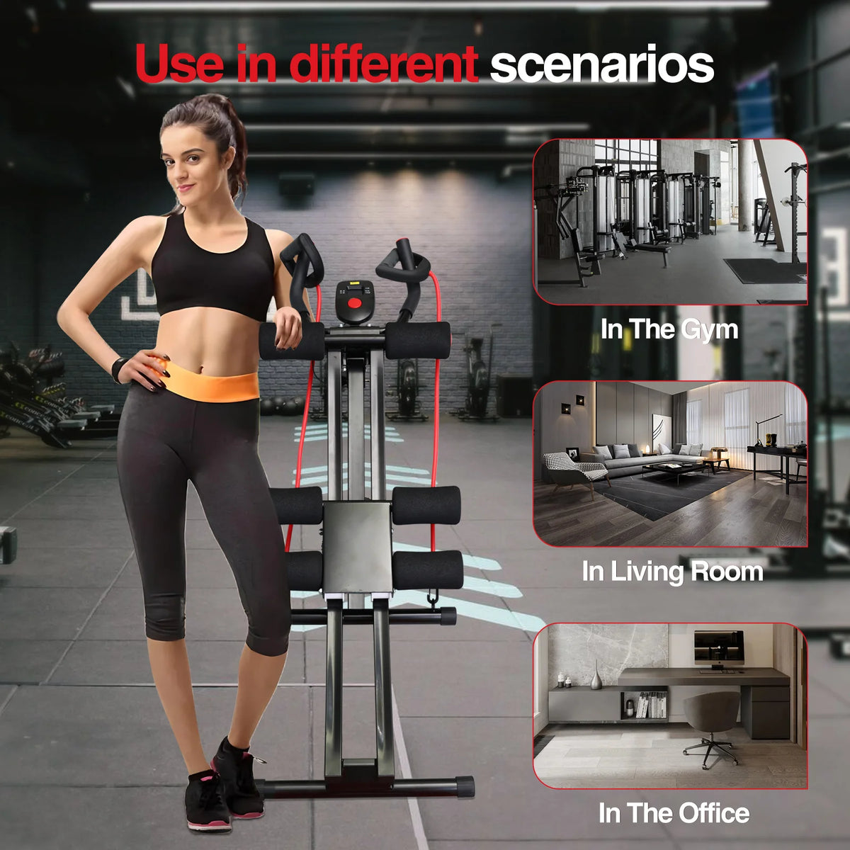 GIKPAL Foldable Ab Machine for Core and Abdominal Workouts