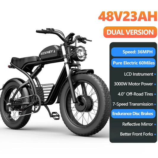 Kickwey K7 Pro Dual Motor Fat Tire Electric Mountain Bike