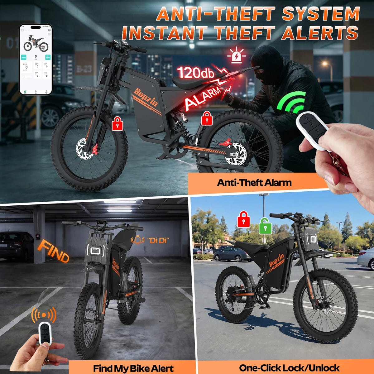 Bopzin Peak 3000W Electric Dirt Bike With Full Suspension