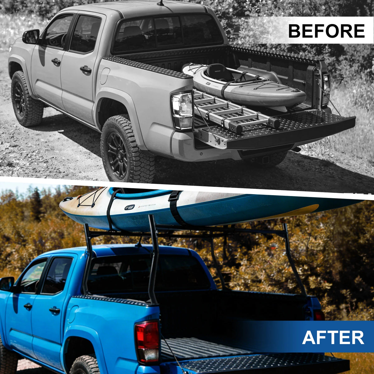 Heavy Duty Extendable Truck Ladder Rack With No Drill Installation
